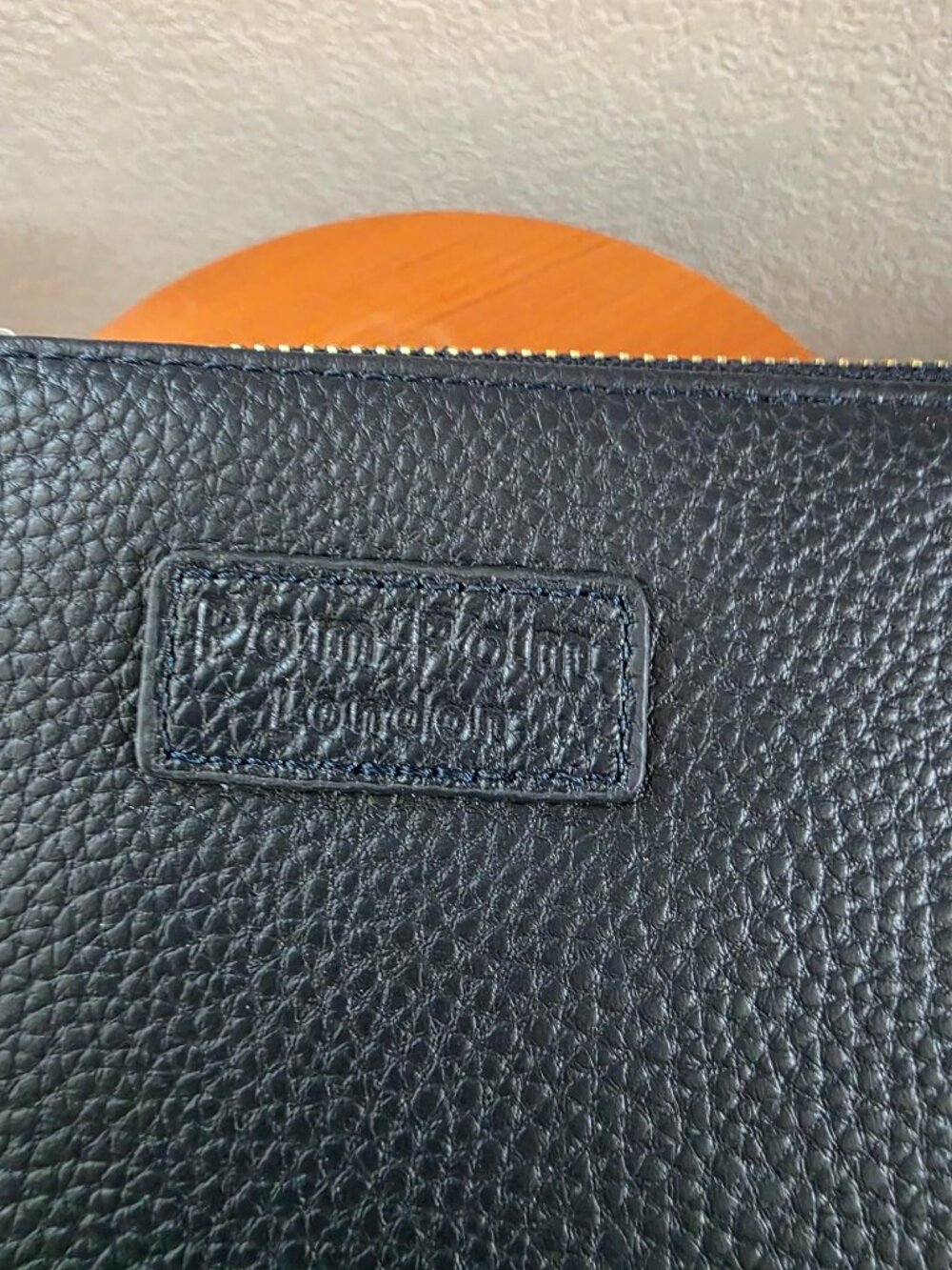 Pom Pom London Black Full Grain Leather Zip Coin Purse Wallet NWT - Picture 9 of 10
